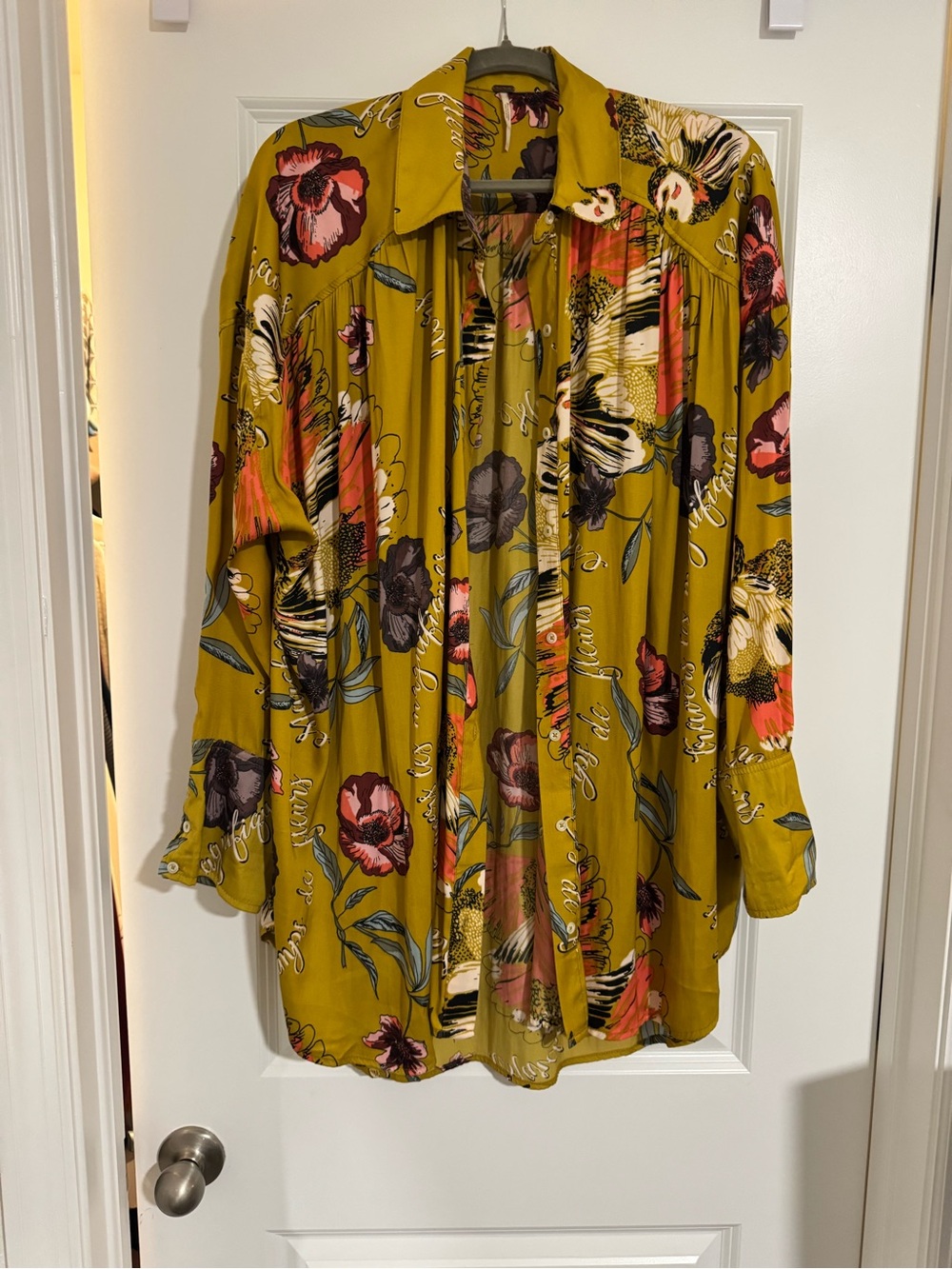 Free People Silky Nights Boho Blouse - Large - Oversized - Picture 3 of 14